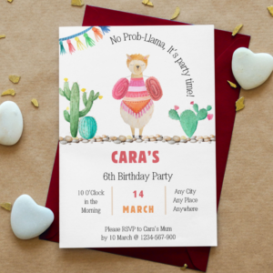 No Prob-Llama Birthday Invitation