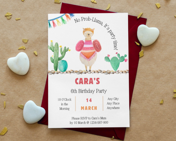 No Prob-Llama Birthday Invitation