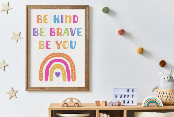 Be kind be brave be you poster