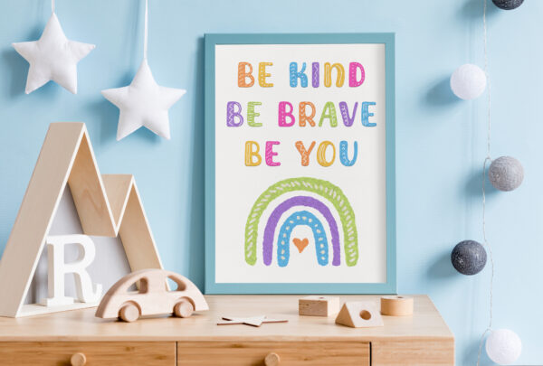 Be kind be brave be you poster