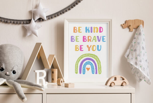 Be kind be brave be you poster